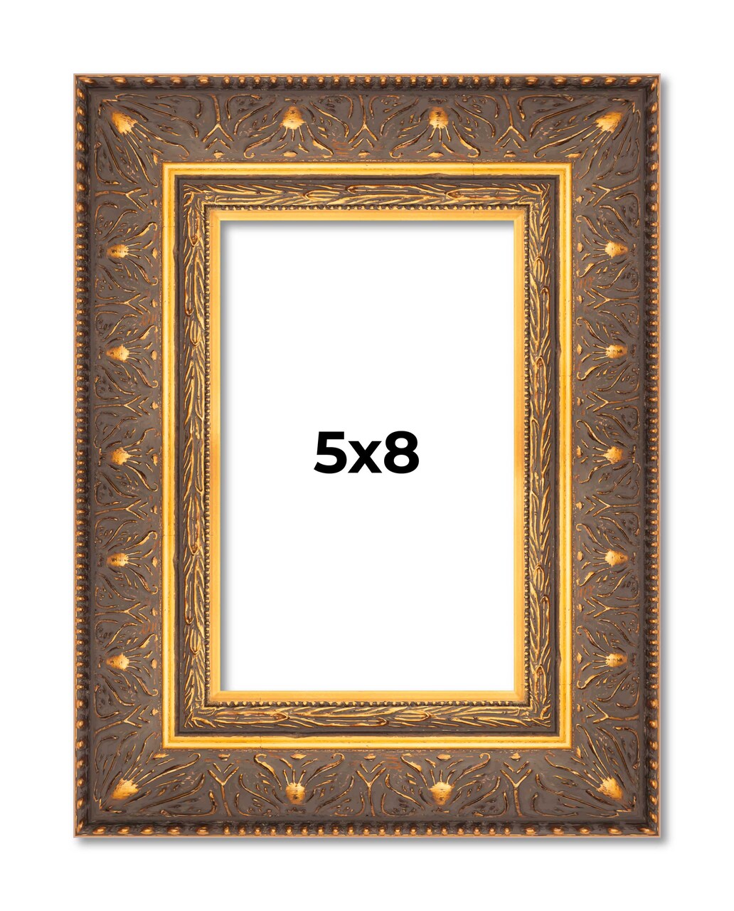 Photo Size Museum Gold Picture Frame - UV Acrylic, Foam Board Backing, Hanging Hardware